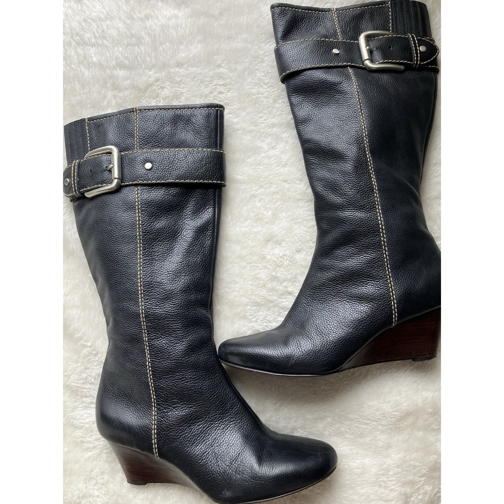 Fossil Maddox Wedge Boot Women's Sz 9.5 In Black